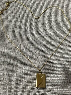 Gold Envelope Pendant Necklace - Women Jewelry